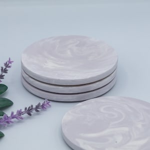 Posavasos de mármol lavanda, posavasos lavanda