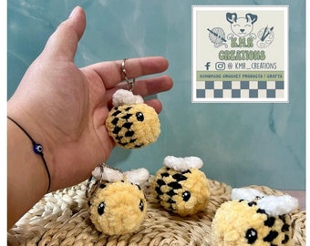 Handmade Crochet Bee Keychain