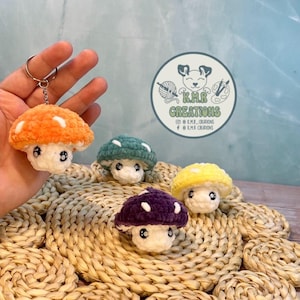 Crochet Mushroom Pop Fidget Keychain | Emotional Support Mushroom
