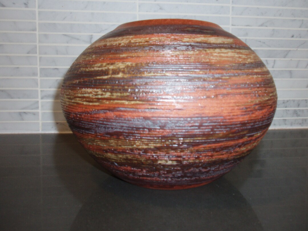 Vintage Toyo Japan Round Vase Etsy