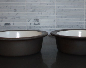 Vintage Heath Ceramic Dark brown and white soup or salad bowl