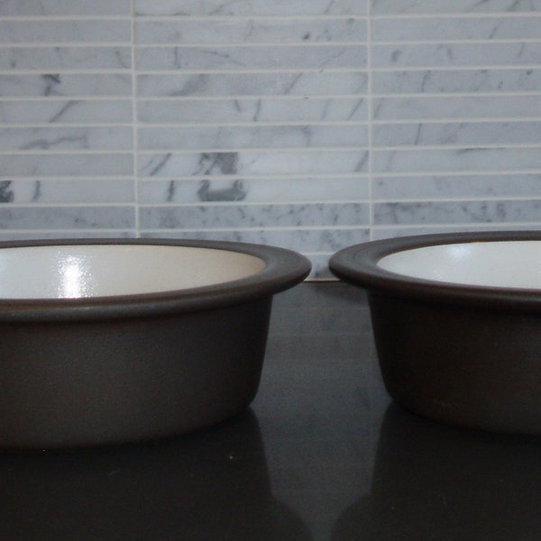 Vintage Heath Ceramic Dark brown and white soup or salad bowl