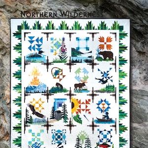 Northern Wilderness Renewed PATTERN - by Marie Noah at Northern Threads -  Finished Quilt: 73" x 91"