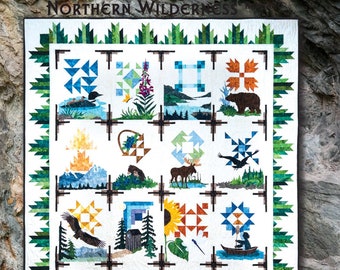 Northern Wilderness Renewed PATTERN - by Marie Noah at Northern Threads -  Finished Quilt: 73&quot; x 91&quot;