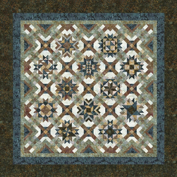 Mineral Matrix - Quilt PATTERN - by Wing and a Prayer -  Finished Size - Queen-size - 104” x 104”,   King-size 105” x 105" - WP 147