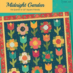 Midnight Garden - Quilt PATTERN - by Heather Peterson of Anka's Treasures - 4 Sizes (Crib, Lap, Throw, Twin) - Pre-cut Friendly