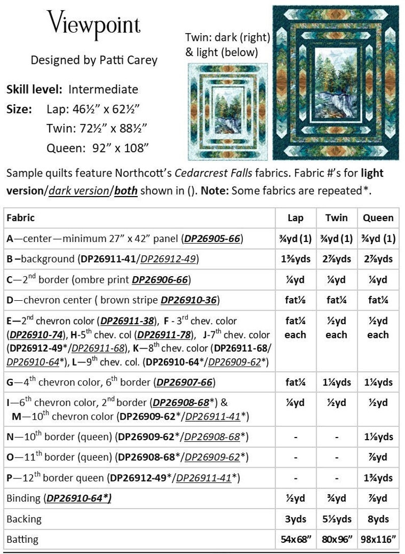 Viewpoint - Quilt PATTERN - by Patti's Patchwork - Multiple Sizes ...