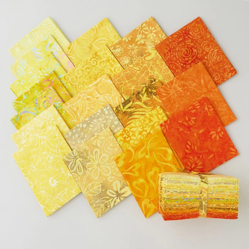 Java Batiks by Maywood Studio - Yellow Favorites - Fat Quarter Bundle ...