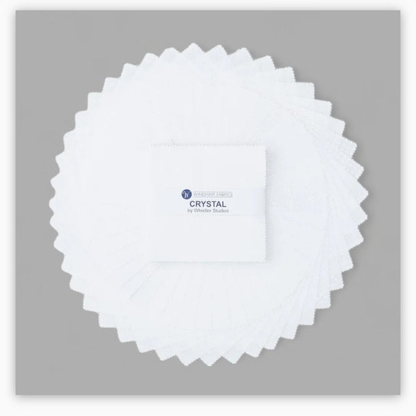 Crystal - Charm Pack - 42 5" squares - Whistler Studios for Windham Fabrics - white on white - CRYSCP5