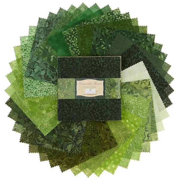 Emerald Forest - 5 Karat Gems - Charm Pack - 42 5" squares - Wilmington - 507-2-507S