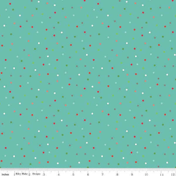 Winter Wonder - Dots Aqua- by Heather Peterson for Riley Blake Designs - Christmas - Winter - C12068-AQUA