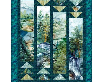 Ingots - Quilt PATTERN - by Quilting Renditions - Featuring Cedarcrest Falls collection by Northcott - Finished Size - 54 1/2" X 56" to 71"