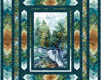 Viewpoint - Quilt PATTERN - by Patti's Patchwork -  multiple sizes - Cedarcrest Falls fabric by Northcott - panel friendly - PC-Viewpoint