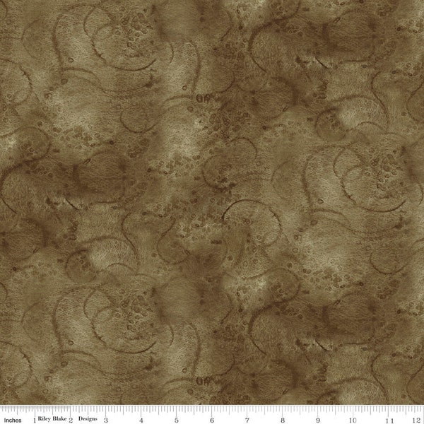 Painter's Watercolor Swirl Sepia - Yardage - by J. Wecker Frisch for Riley Blake Designs - Tonal, Blender - Brown - C680-SEPIA