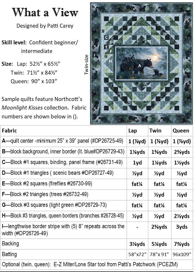 Quilt Pattern Viewed What a View - Quilt PATTERN - by Patti's Patchwork - Multiple Sizes ...