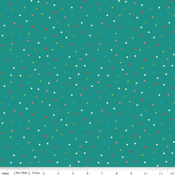 Winter Wonder - Dots Teal - by Heather Peterson for Riley Blake Designs - Christmas - Winter - C12068-TEAL