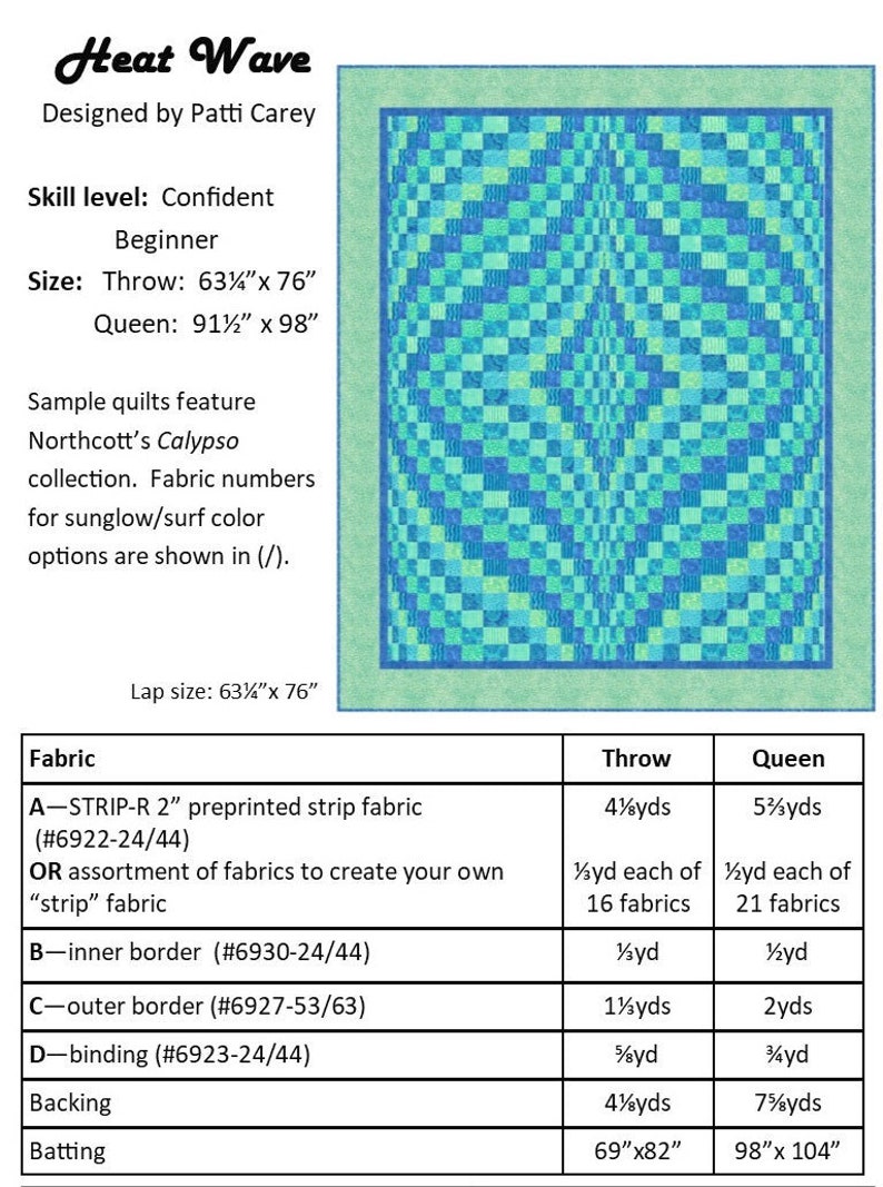 Heat Wave - Quilt PATTERN - by Patti's Patchwork - Multiple Sizes - Etsy