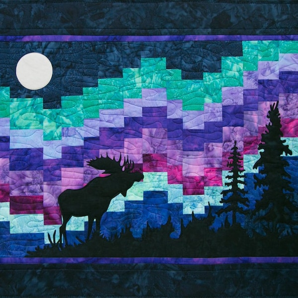 Northern Lights PATTERN - by Marie Noah at Northern Threads -  Finished Size 33 1/2" x 24 1/2"