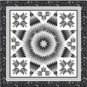 Strip-Easy Lone Star - Quilt PATTERN - by Patti&#39;s Patchwork - Throw or Queen - Classic, Pieced &  optional Applique - PTN1592