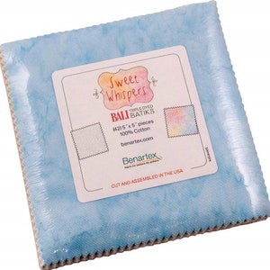 Bali Sweet Whispers - Triple Dyed Bali Batiks - Charm Pack - (42) 5&quot; Squares - Stacker - by Benartex - SWHP5PK