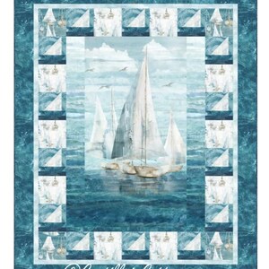 Sailing Quilt KIT - pattern by Castilleja Cottons - Fabric by Northcott - Smooth Sailing - Finished size 52” x 64”
