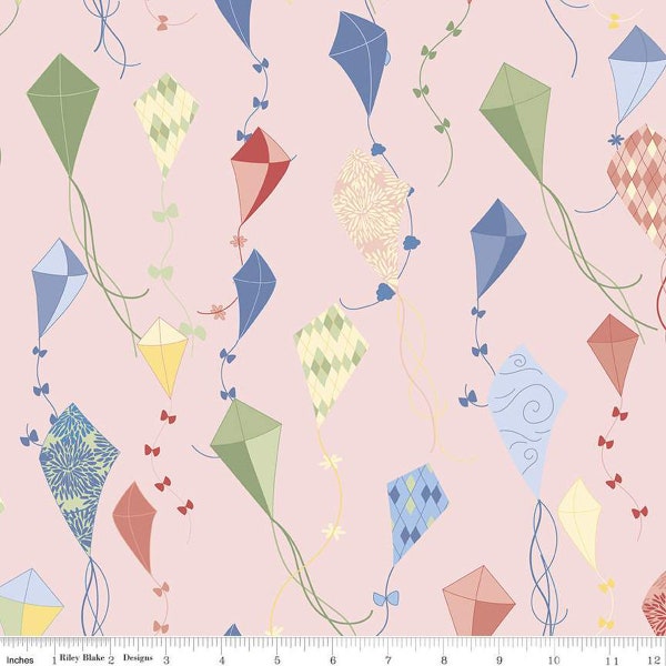 On the Wind - Main Blush (pink) - yardage - by Jill Finley for Riley Blake Designs - Kids - Kites - C11850-BLUSH