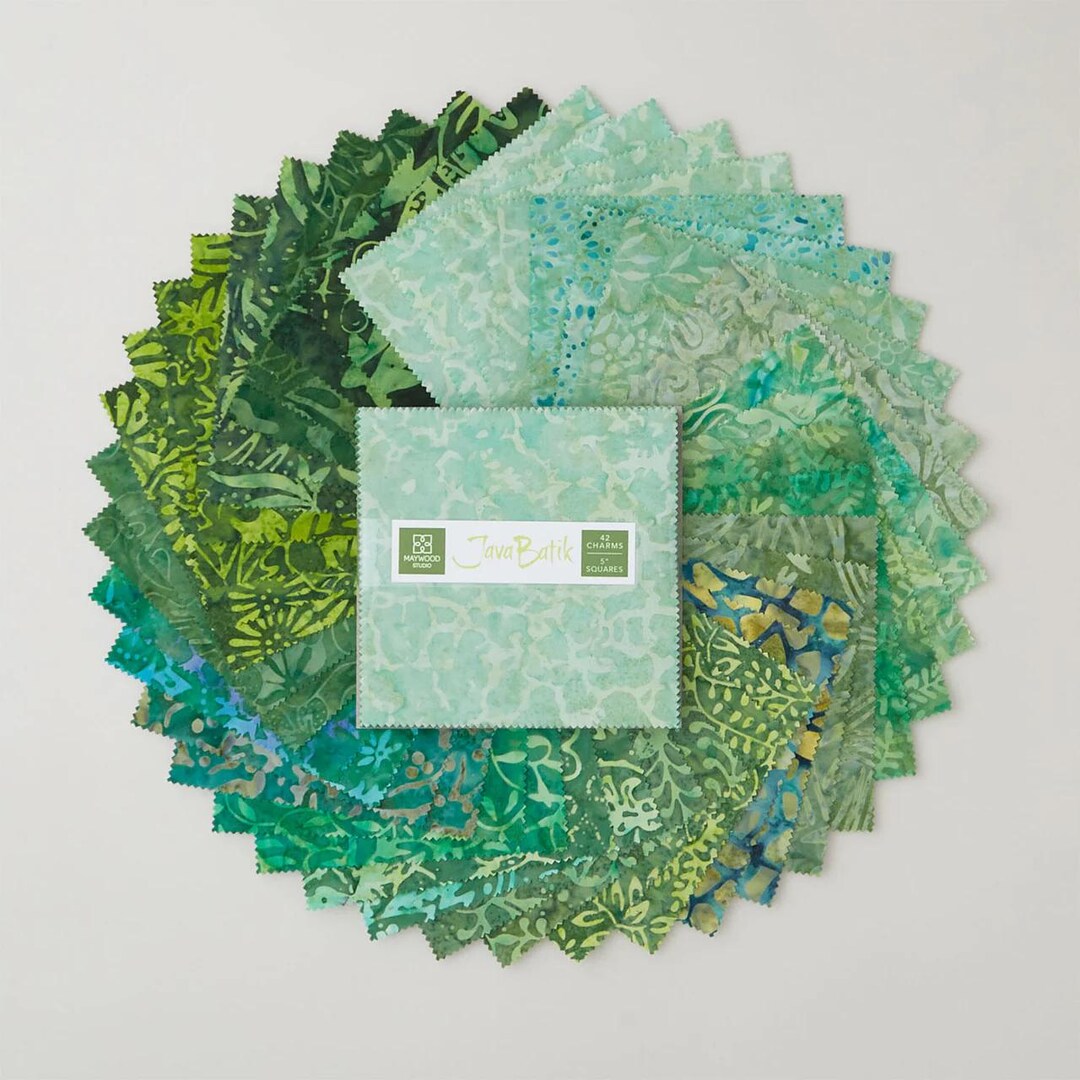 Java Batiks Green - Charm Pack - (42) 5” Squares - by Maywood Studios ...