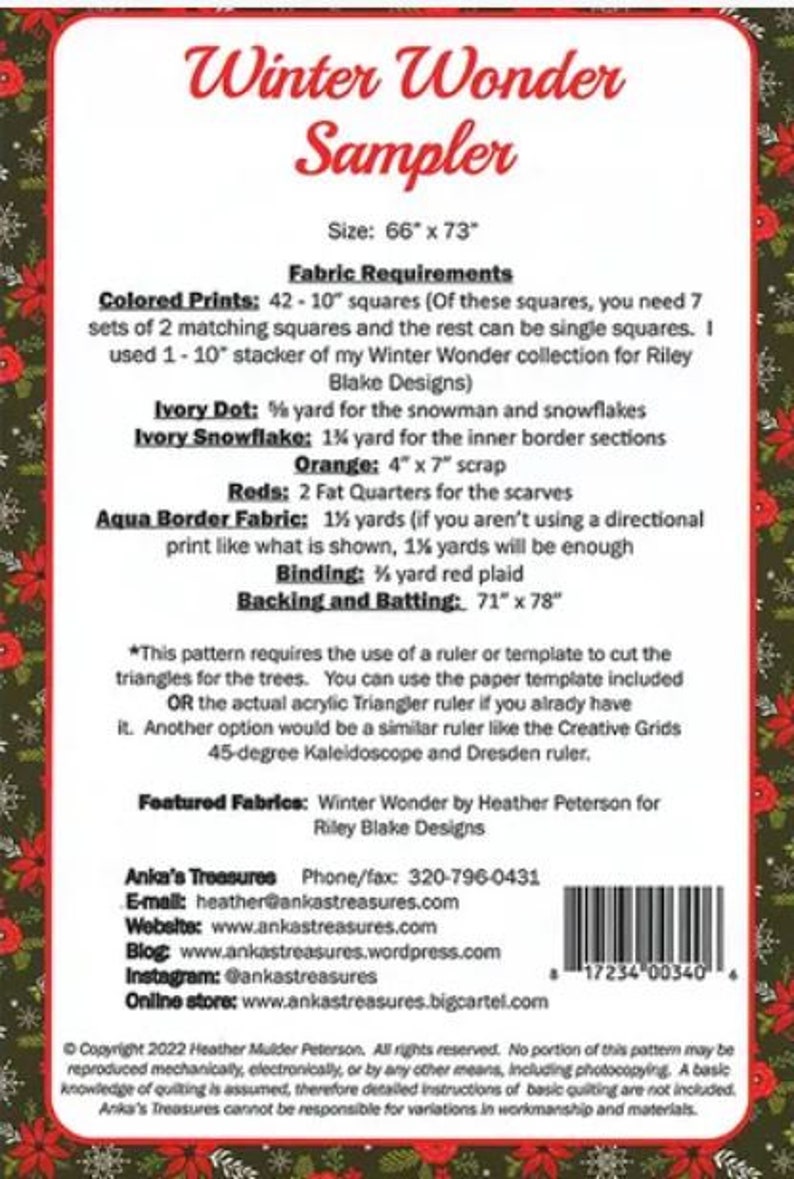 Winter Wonder Sampler Quilt PATTERN Winter Wonder Designed - Etsy