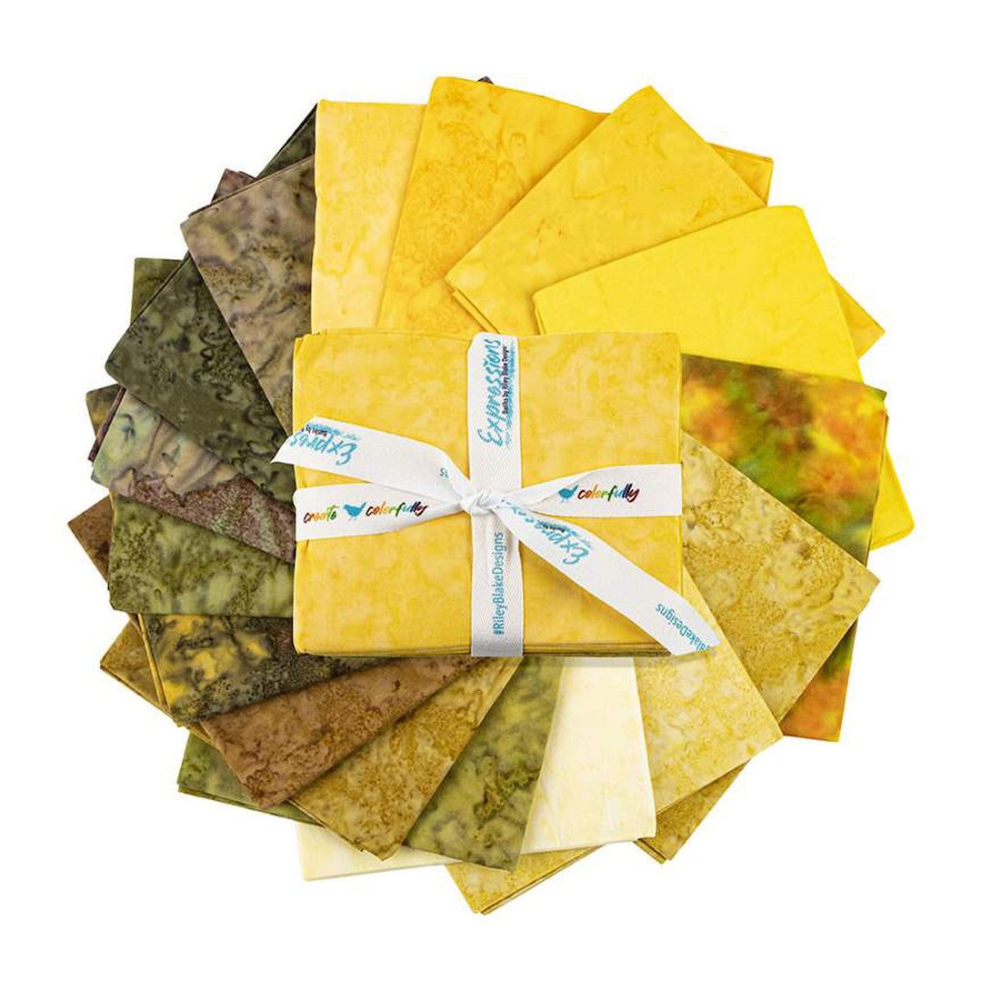 Wilmington Batiks - Stylized Puzzle Yellow main image 1