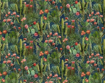 Sedona Spirit - Packed Cactus - Navy Multi - Yardage - by Linda Ludovico for Northcott - DP28243-49
