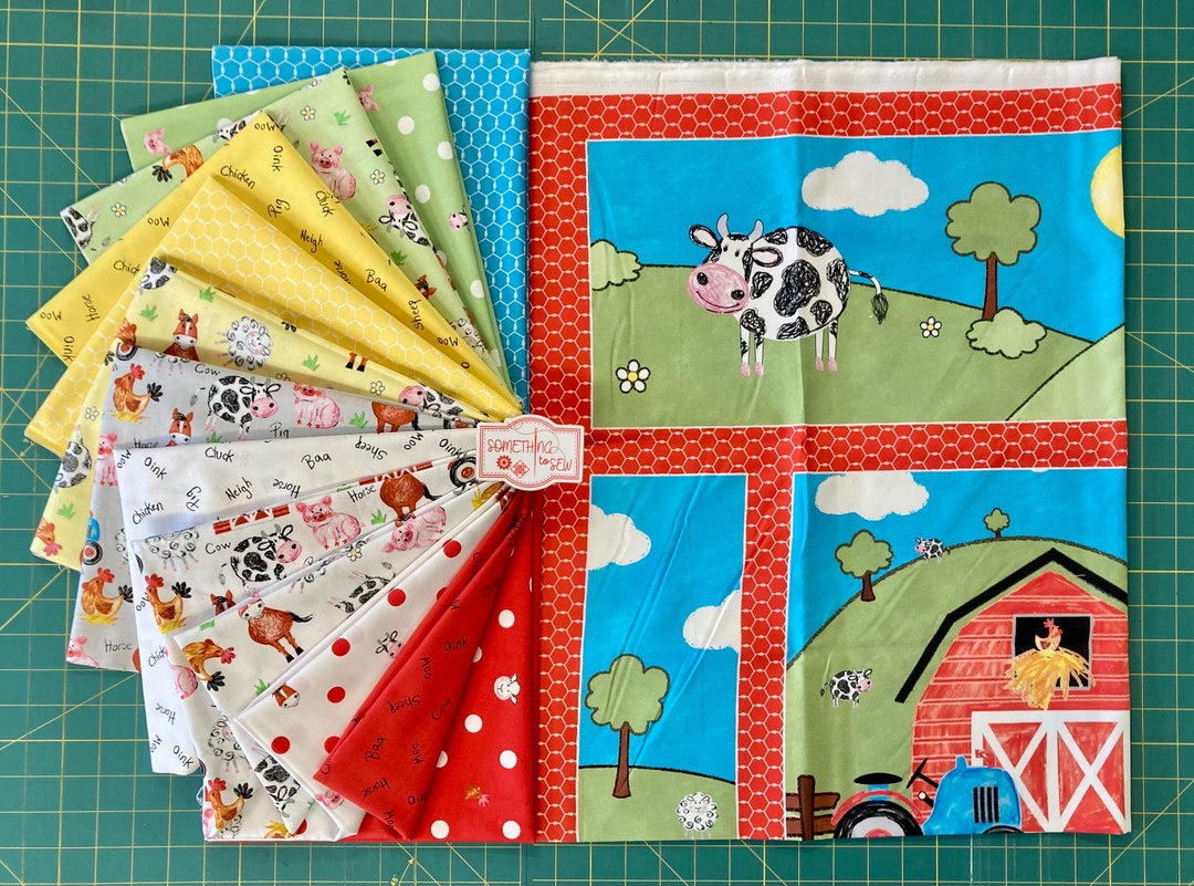 Coloring on the Farm HALF YARD Bundle Panel 13 Half Etsy