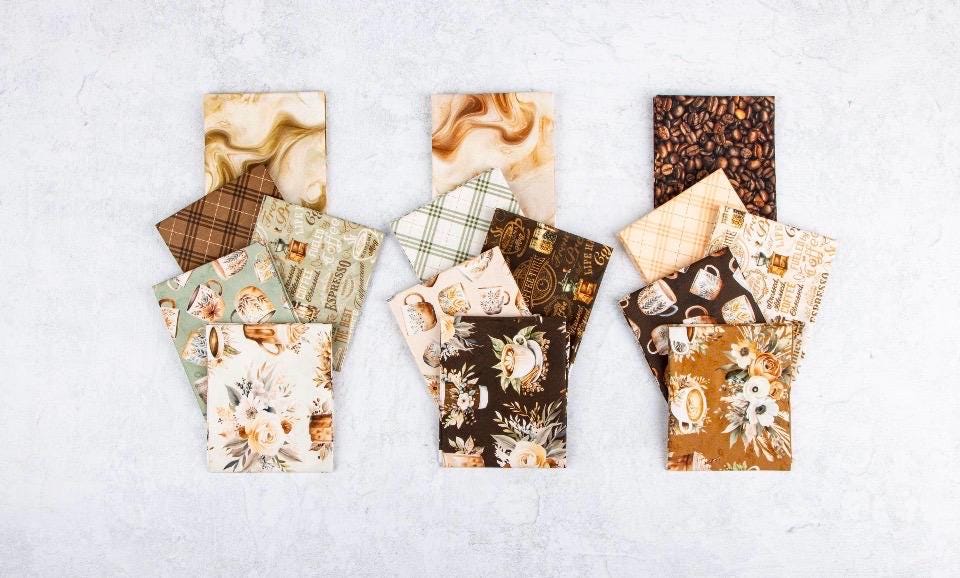 Coffee Time Charm Pack – Riley Blake Designs 5” Precut Fabric Squares ...