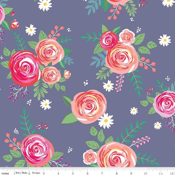 Poppy & Posey - Main Amethyst - per yard - by Dodi Lee Poulsen for Riley Blake Designs - C10580-AMETHYST