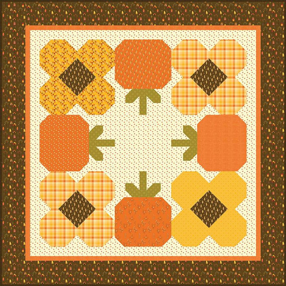 Pumpkin Parade - Quilt & Runner PATTERN -by Sandy Gervais of Pieces ...