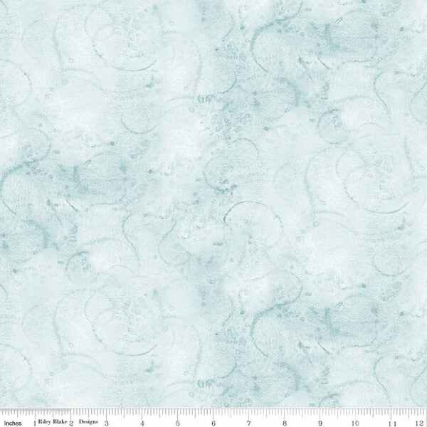 Painter's Watercolor Swirl Bleached Denim - Yardage - by J. Wecker Frisch for Riley Blake Designs - Tonal, Blender - Blue - C680-BLEACHDENIM