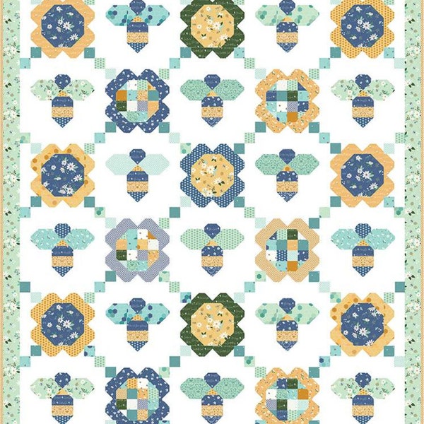 Daisy a Day Quilt Pattern - by Beverly McCullough of Flamingo Toes - 79" X 92" - Bees and Flowers