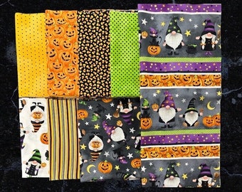 Gnomes Night Out - Half Yard Bundle - (8) 18" x 43" pieces - by Northcott Fabrics