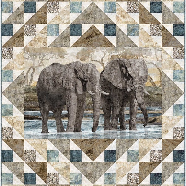 Savannah - Quilt PATTERN - by Patti's Patchwork -  multiple sizes - elephants - panel friendly - PC-258