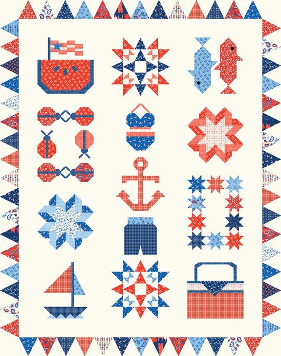 Summer Sampler - BOM Quilt PATTERN - by Sandy Gervais of Pieces From My ...
