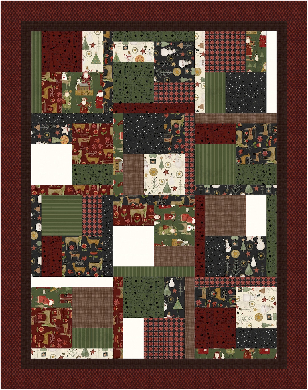 Fat Quarter Fascination Quilt KIT featuring Kringle by Teresa Kogut