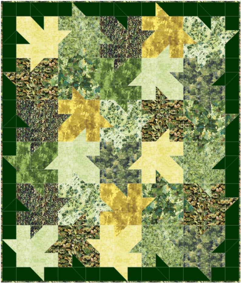 Swirling Leaves - Quilt PATTERN - by Patti's Patchwork - Multiple Sizes ...