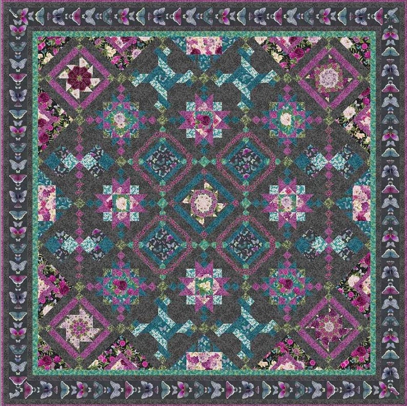 Midnight Garden BOM Quilt KIT - Featuring Midnight Garden Fabrics by ...
