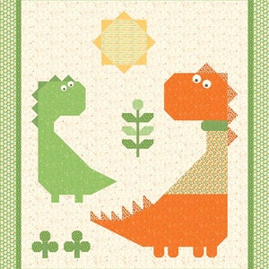Double Trouble Quilt PATTERN by Sandy Gervais of Pieces From My Heart 51 x 59 Dinosaurs image 2