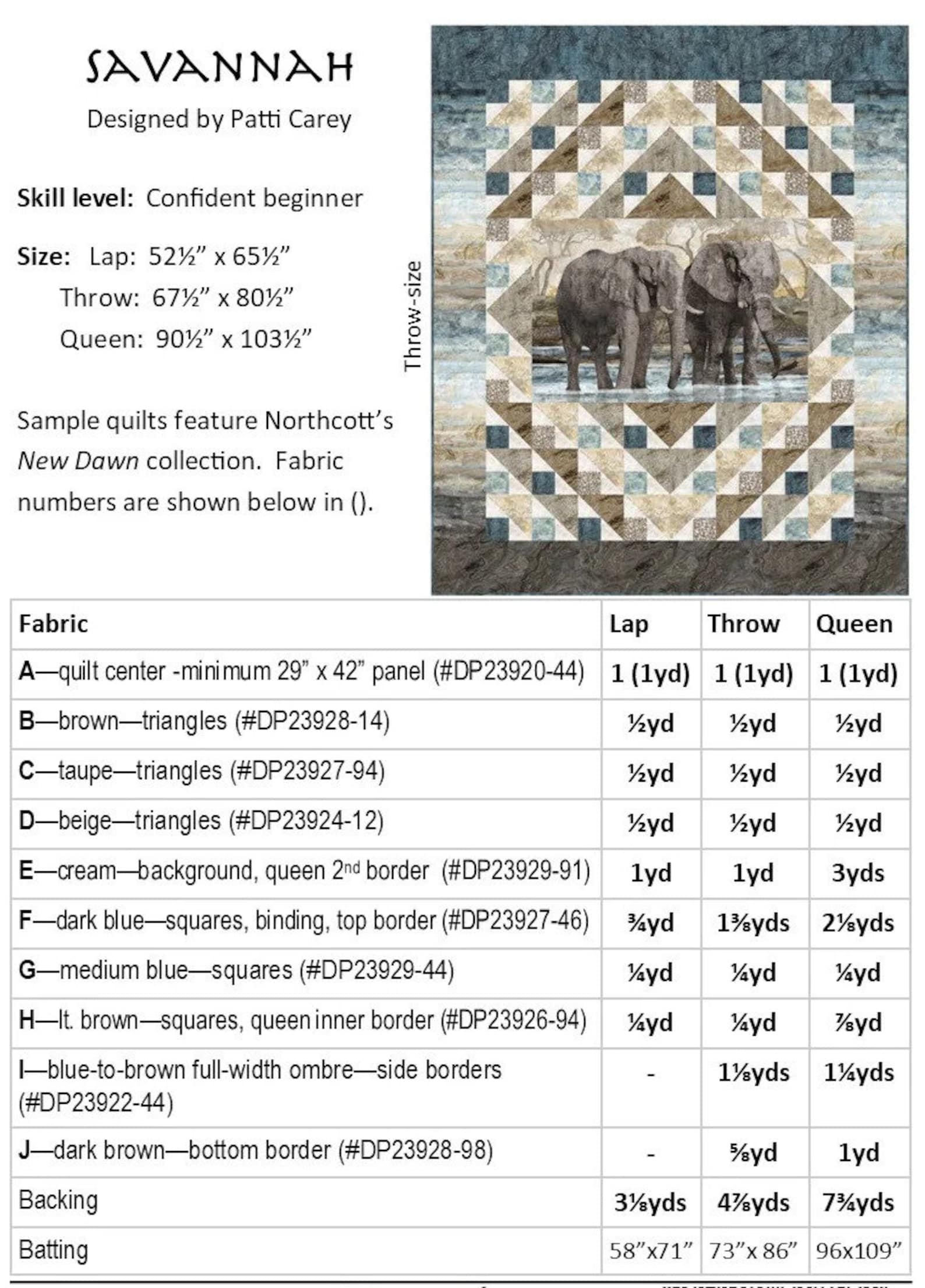 Savannah Quilt PATTERN by Patti's Patchwork Multiple Etsy