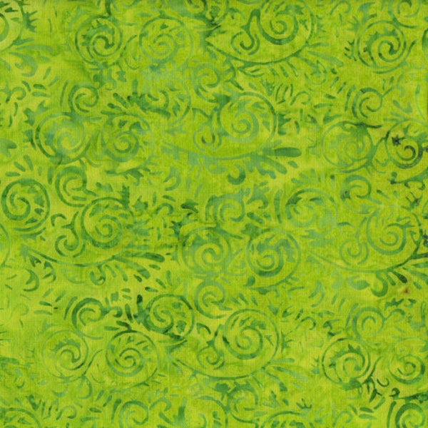 Island Batik Fabrics - Foulard - Apple - Yardage - Batik - Green - BE28-G1