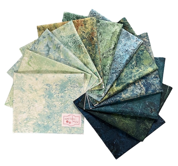 Stonehenge Gradations II - Shop Curated Fat Quarter Bundle - Green Colorway - (12) FQs - by Northcott