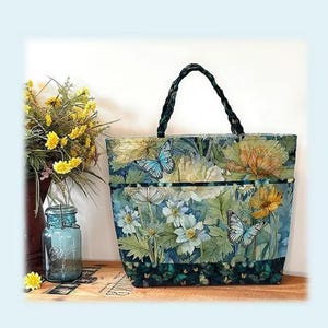 Playing with Panels Market Tote - PATTERN - by J. Minnis Designs - Finished size 14" x 20 1/2" x 6" - JMD233