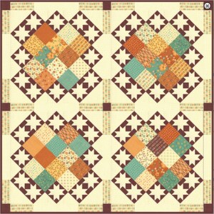 Granny Squares Quilt PATTERN - by  Sandy Gervais of Pieces From My Heart, PH 716, Charm Pack Pattern- - 52&quot; X 52&quot;