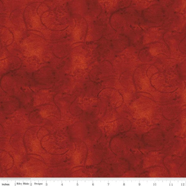 Painter's Watercolor Swirl Dark Red - per yard - by J. Wecker Frisch for Riley Blake Designs - C680-DKRED