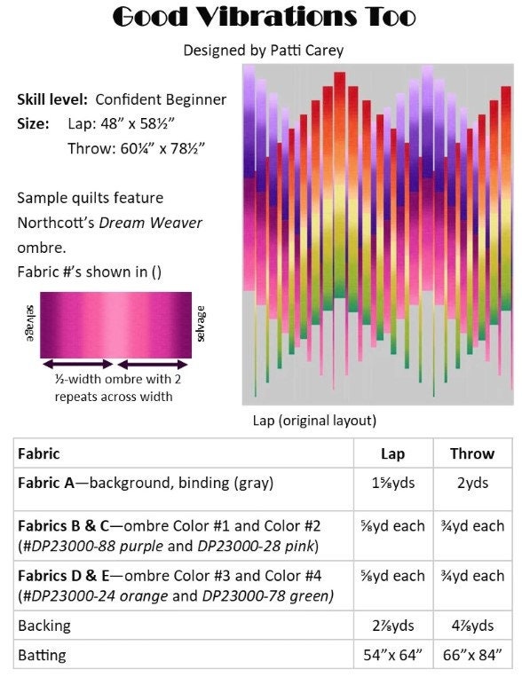 Good Vibrations Too - Quilt PATTERN - by Patti's Patchwork - Features ...